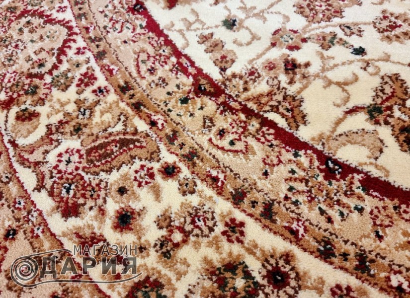 Тъкан персийски килим Blue stones 2538 cream кръг